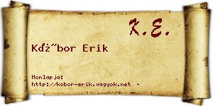 Kóbor Erik névjegykártya